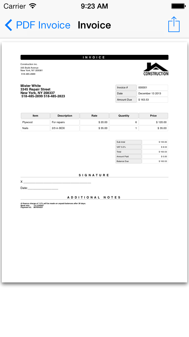Simple Invoice Maker | Create PDF from your iPhone Screenshot 3