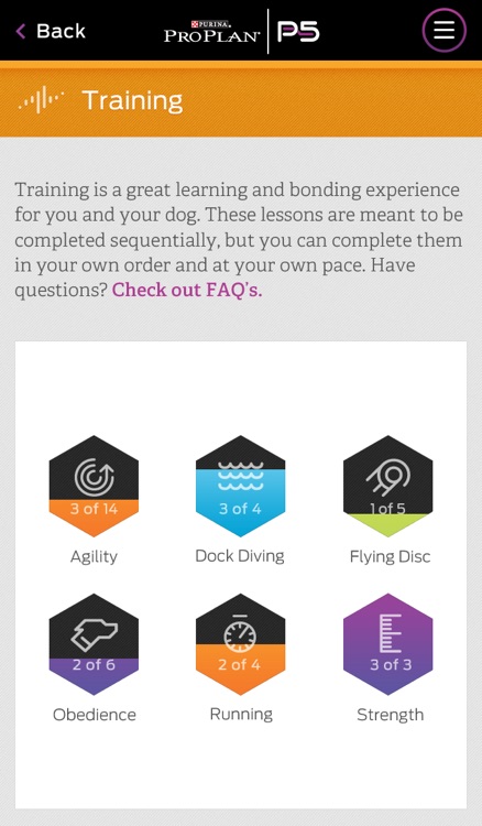 P5 Dog Training App from Purina Pro Plan