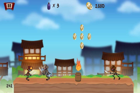A Samurai Stickman Free - Ninja Rooftop Run Edition screenshot 4