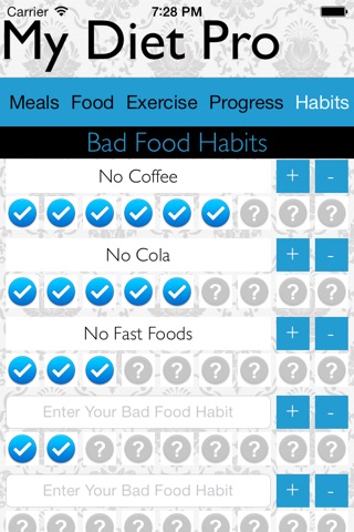 My Diet Pro - Track your diet, exercise and bad habits screenshot 4