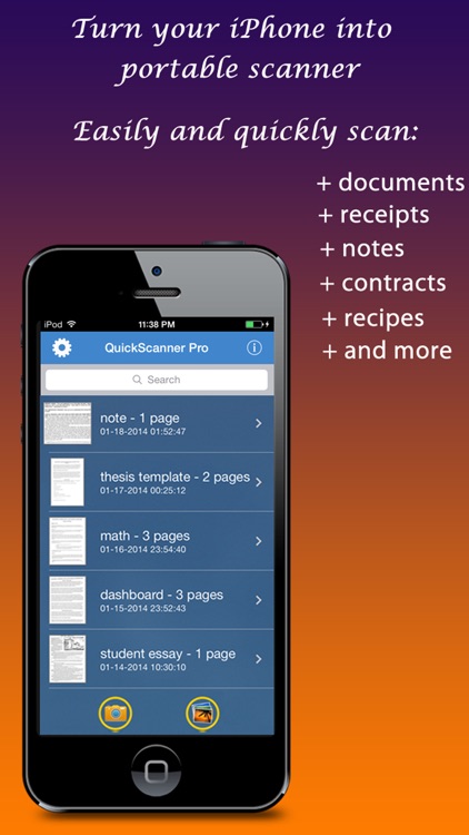 Quick Scanner : Quickly scan document, receipt, note, business card, image into high-quality PDF documents