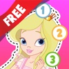 Free Kids Puzzle Teach me Tracing & Counting with Princesses: discover pink pony’s, fairy tales and the magical princess