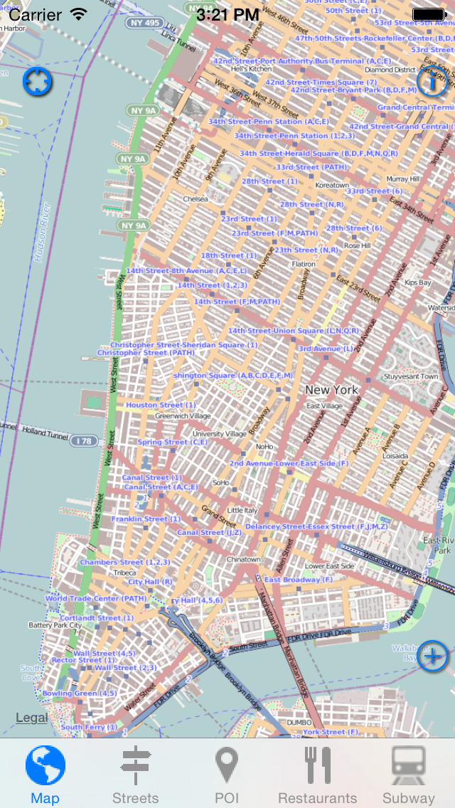 New York Offline Map - Address, Subway & Restaurant Finder Screenshot 1