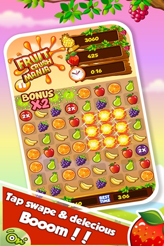 Fruit Crush Mania – Match 3 Fun and Non Stop Free Arcade Game screenshot 4