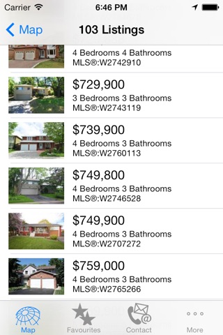 Search Realty Mobile : Homes for sale using MLS Listings just like a Realtor does for Mississauga Brampton Oakville Milton and the Greater Toronto Area real estate boards. screenshot 3