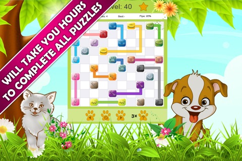 Cats & Dogs Flow Game Free - Play Puzzle Dots Connect Draw Line & Link Logic Path Games screenshot 2