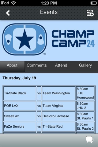 Champ Camp Lacrosse screenshot 3