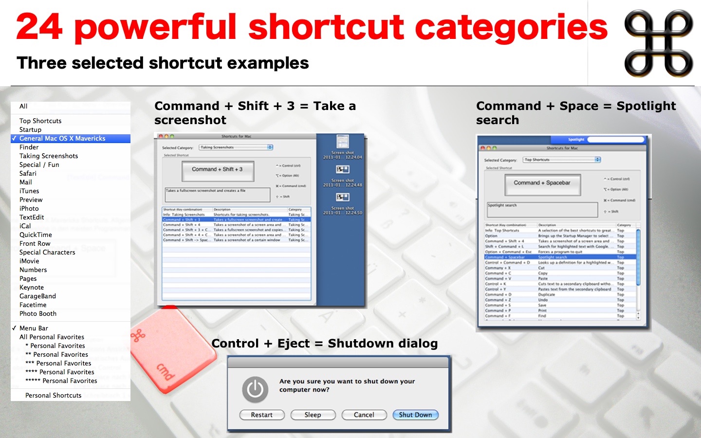 Screenshot do app Shortcuts for Mac