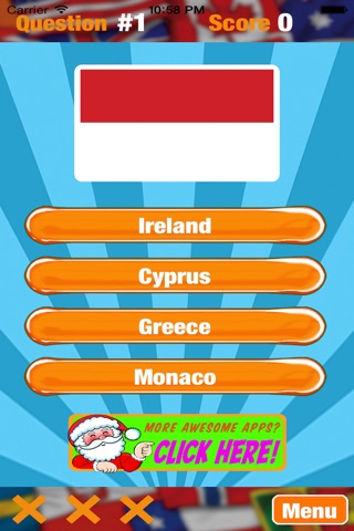 A Santa Saga Style Countries Flags Trivia Quiz Challenge (Christmas Edition) - Free screenshot 2