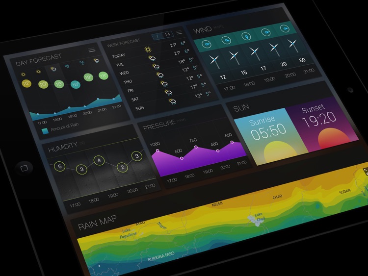 Weather palette for iPad - Detailed free daily / weekly live forecast screenshot-4