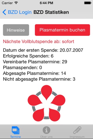 Blutspenden screenshot 2