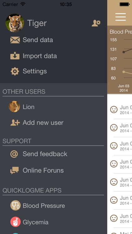 Blood Pressure Tracker QuickLog.me