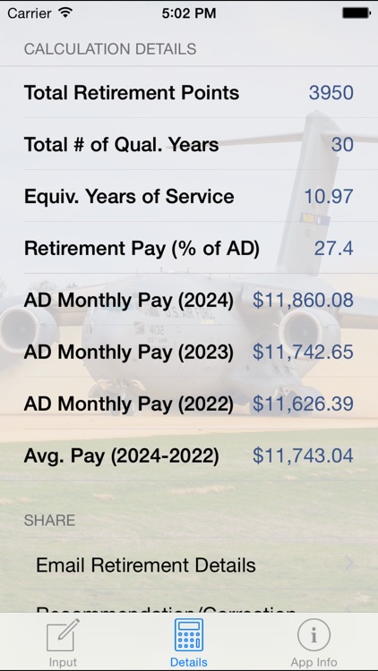 US Military Reserve Retirement Calc