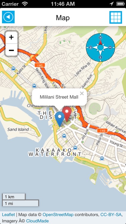 Oahu & Honolulu (Hawaii) offline map, guide, hotels.