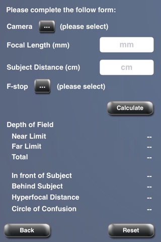 DOF Calculator for camera screenshot 2