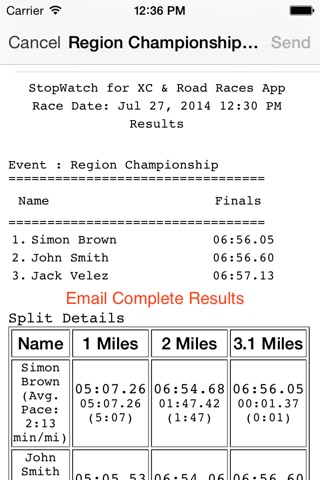 StopWatch for Cross Country screenshot 4