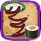 Take the sushi roll and fight against gravity by moving it up the hill by tilting the device