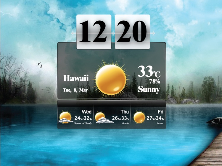 Art Weather With Clock HD