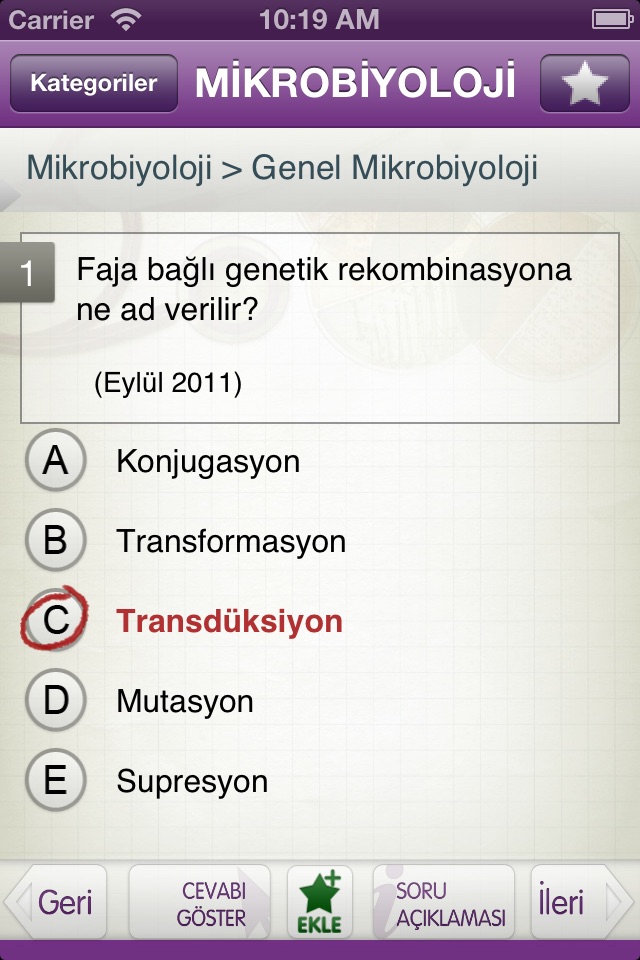 Tüm TUS Soruları - Mikrobiyoloji Lite screenshot 4