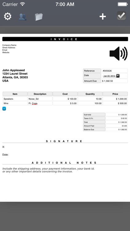 PDF Invoice Generator : Quick and Easy invoicing template app for the mobile freelancers