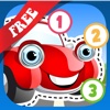 Free Kids Puzzle Teach me Tracing & Counting with Cars: Learn which wheels you need to race, what the cars look like and what sounds the cars make