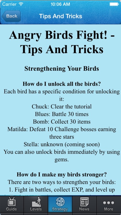 Guide for Angry Bird Fight!