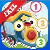 Free Kids Puzzle Teach me Tracing & Counting with Trains: Practise by drawing railroad tracks, train stations and lots more