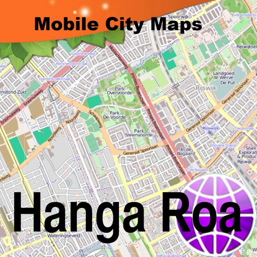 Easter Island, Hanga Roa Street Map