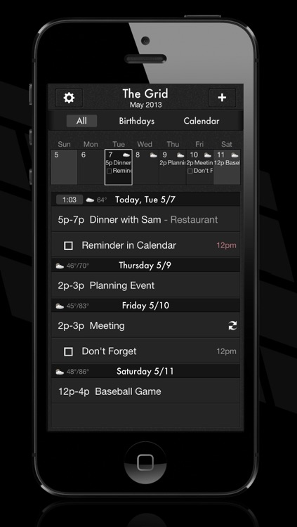 Midnight - The Grid Calendar
