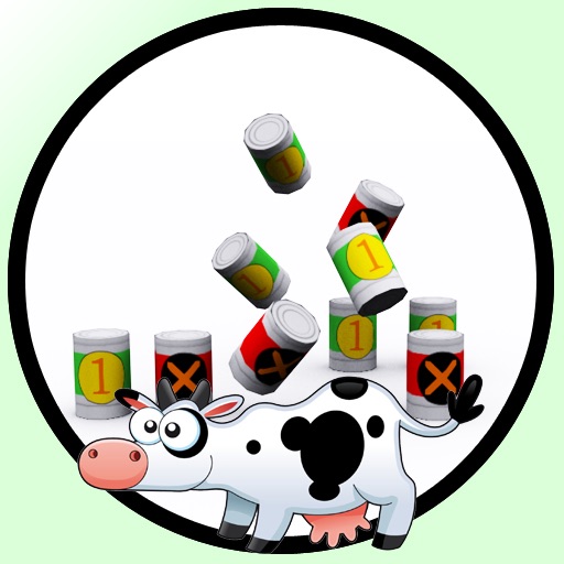 farm animals and shooting cans for kids icon
