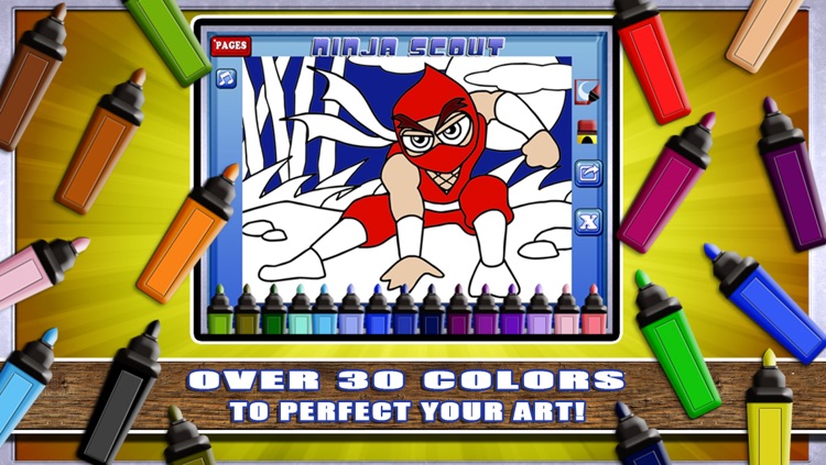 Marker Mania for Boys FREE: My Kids Doodle Ninja Hero Coloring Book screenshot-3