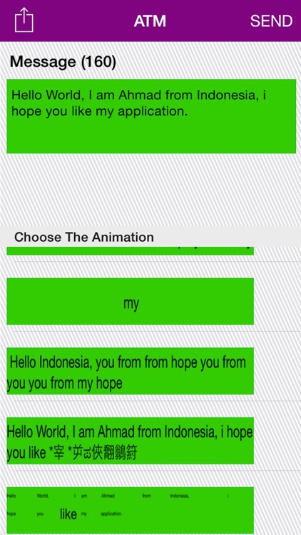 Animation Text Message