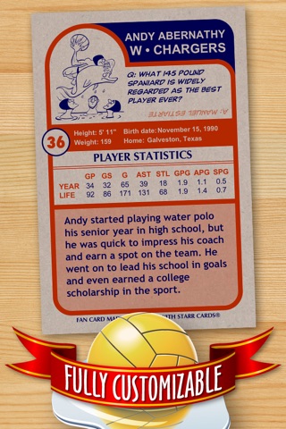 Water Polo Card Maker - Make Your Own Custom Water Polo Cards with Starr Cards screenshot 2