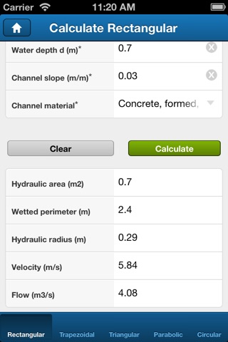 Channels calculations screenshot 2