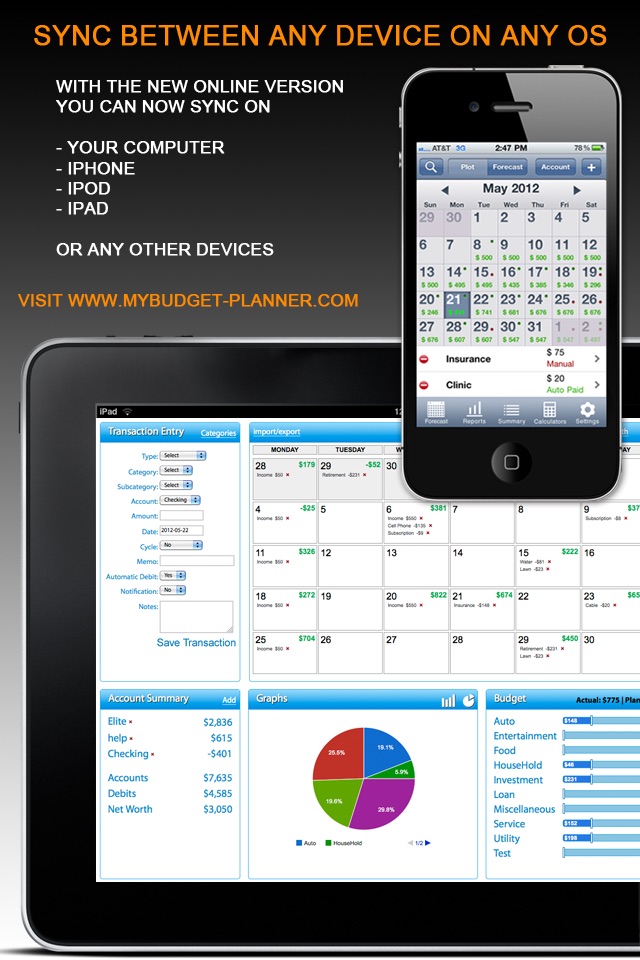 Budget Planner & Web Sync (income and expense balance calendar) screenshot 2