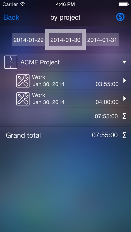 Time tracker - Live time Gold - timesheet screenshot-3
