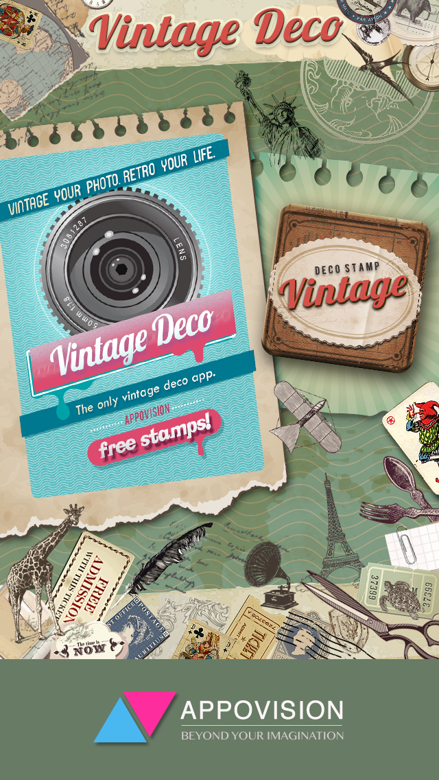 How to cancel & delete Vintage Deco - Sticker Camera for Photo Editing from iphone & ipad 1