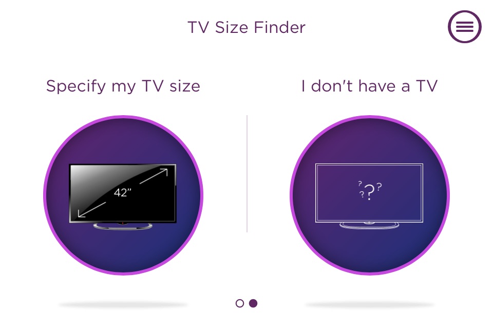 CurrysPCWorld TV Size Finder screenshot 2