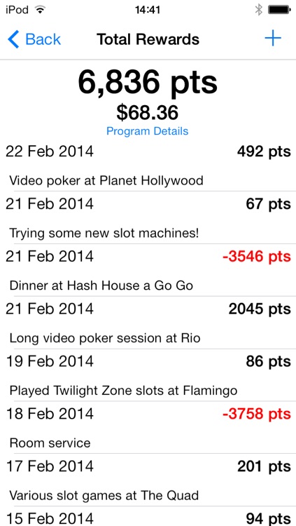 Casino Comp: slot point tracker for Las Vegas players clubs screenshot-0