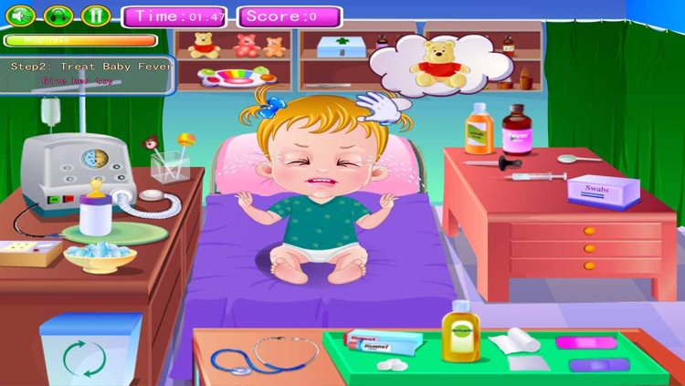 Holiday Sick Baby & Cry & Sleep - Need Your Care & Family Doctor Office for Kids Game