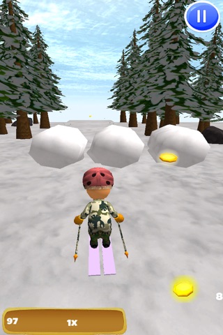 A Downhill Snow Skier: 3D Mountain Skiing Game - FREE Edition screenshot 2