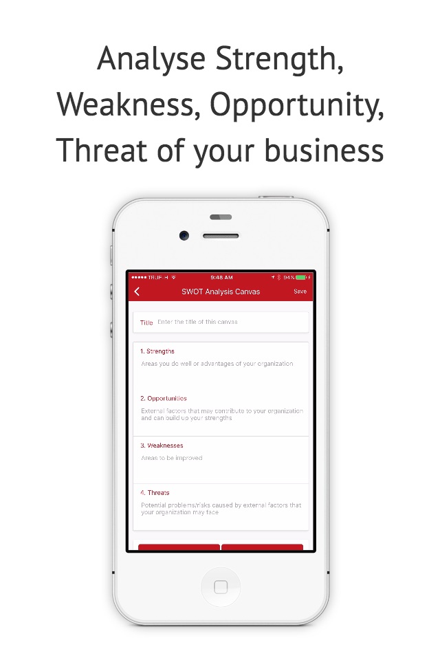SWOT Canvas screenshot 3