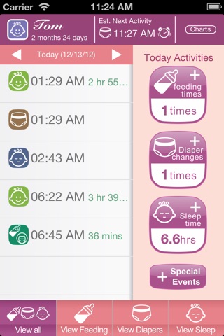 Baby Care (Feeding, Sleep and Diaper Track & Log for Newborn) screenshot 2