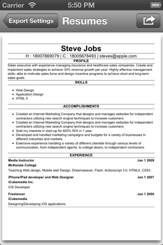 Resume Pro screenshot 4