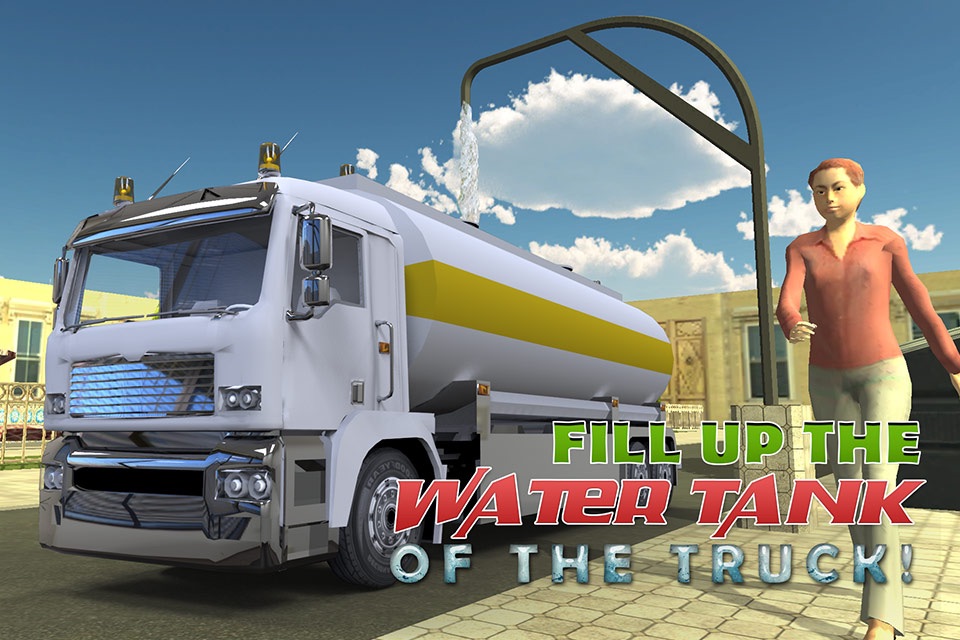 3D Water Truck Simulator - Road cleaning, plantation and watering simulation game screenshot 4