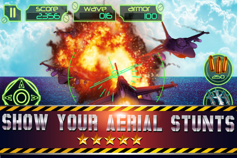 Fighter jet 3D Tactical attack : Chaos Dog-fights over the sea coast line screenshot 2