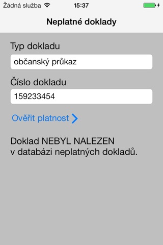 Neplatné doklady screenshot 2