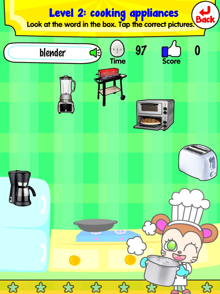 Vocabulary Catcher 8 - Cooking utensils, Cooking appliances, Quantifiers screenshot 3