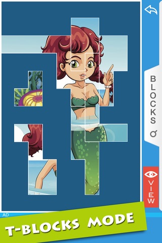 Cartoon Mermaid T-Puzzle [For Children and Girls] screenshot 2