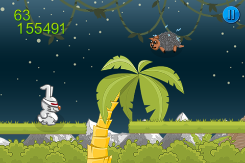 Space Bunny Battle - No Gravity Jungle Jump Free screenshot 4